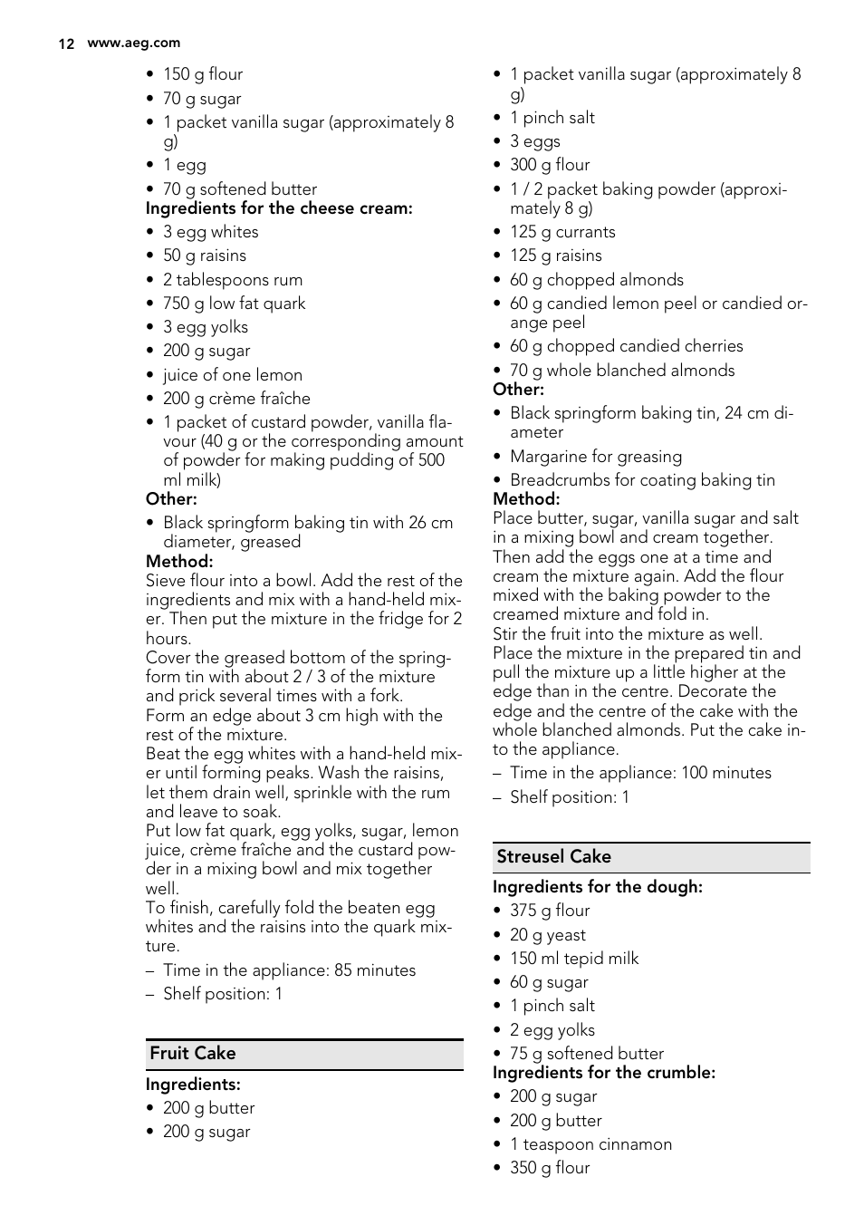 AEG BE3003021W User Manual | Page 12 / 28