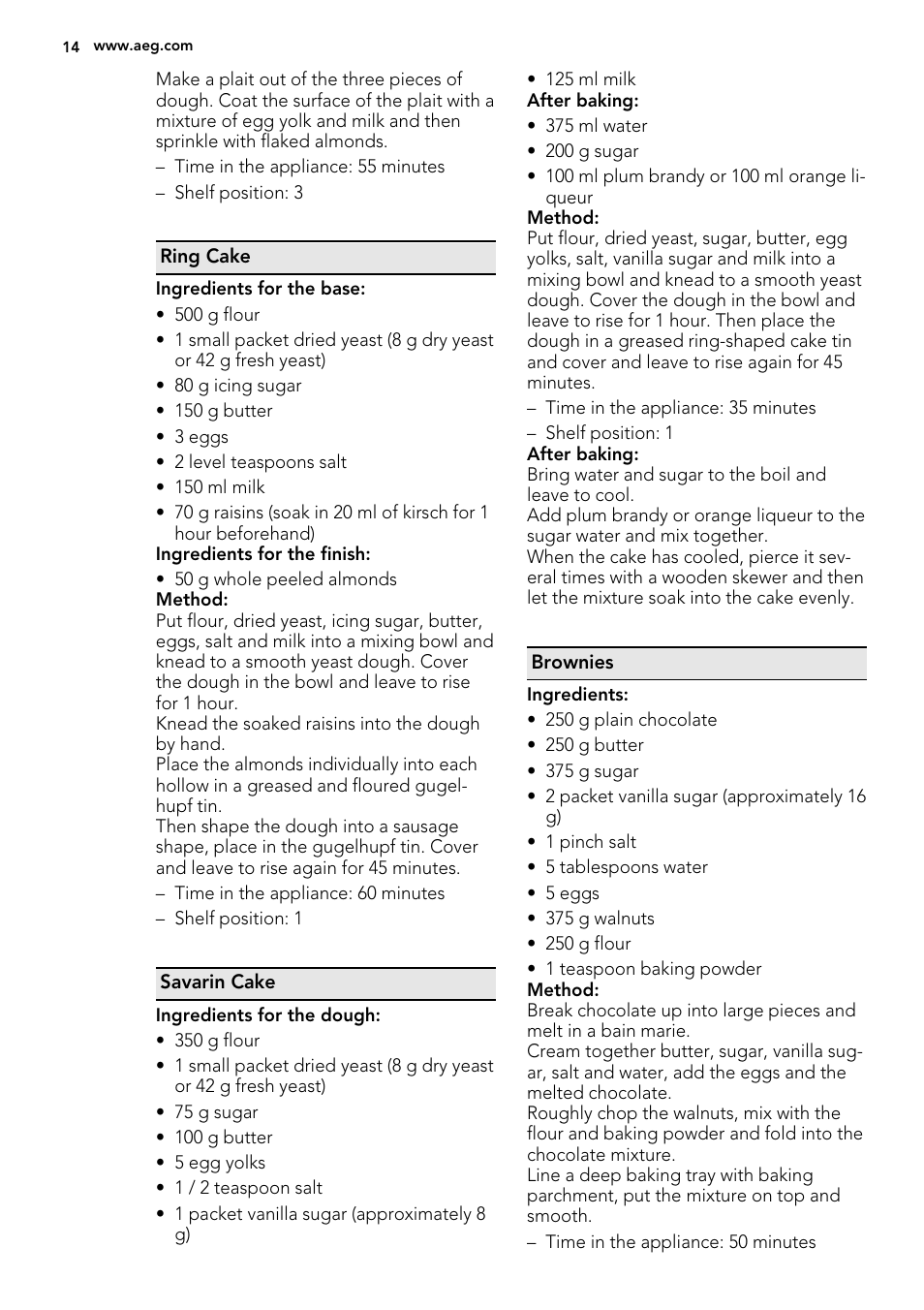 AEG BE3003021W User Manual | Page 14 / 28