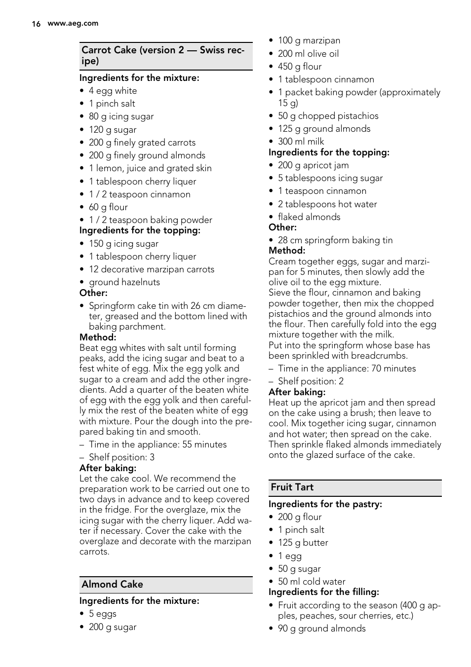AEG BE3003021W User Manual | Page 16 / 28