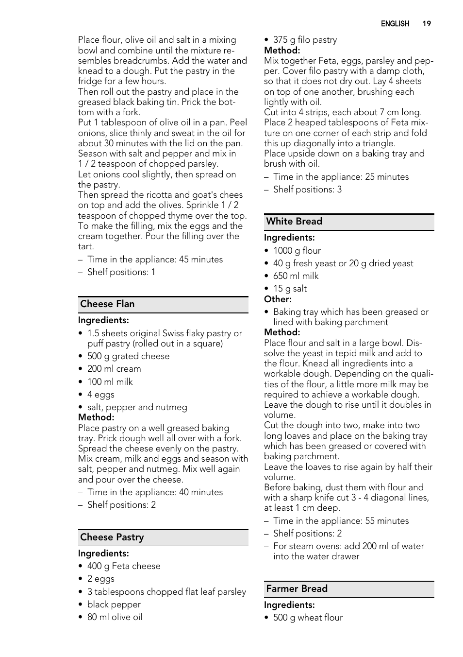 AEG BE3003021W User Manual | Page 19 / 28