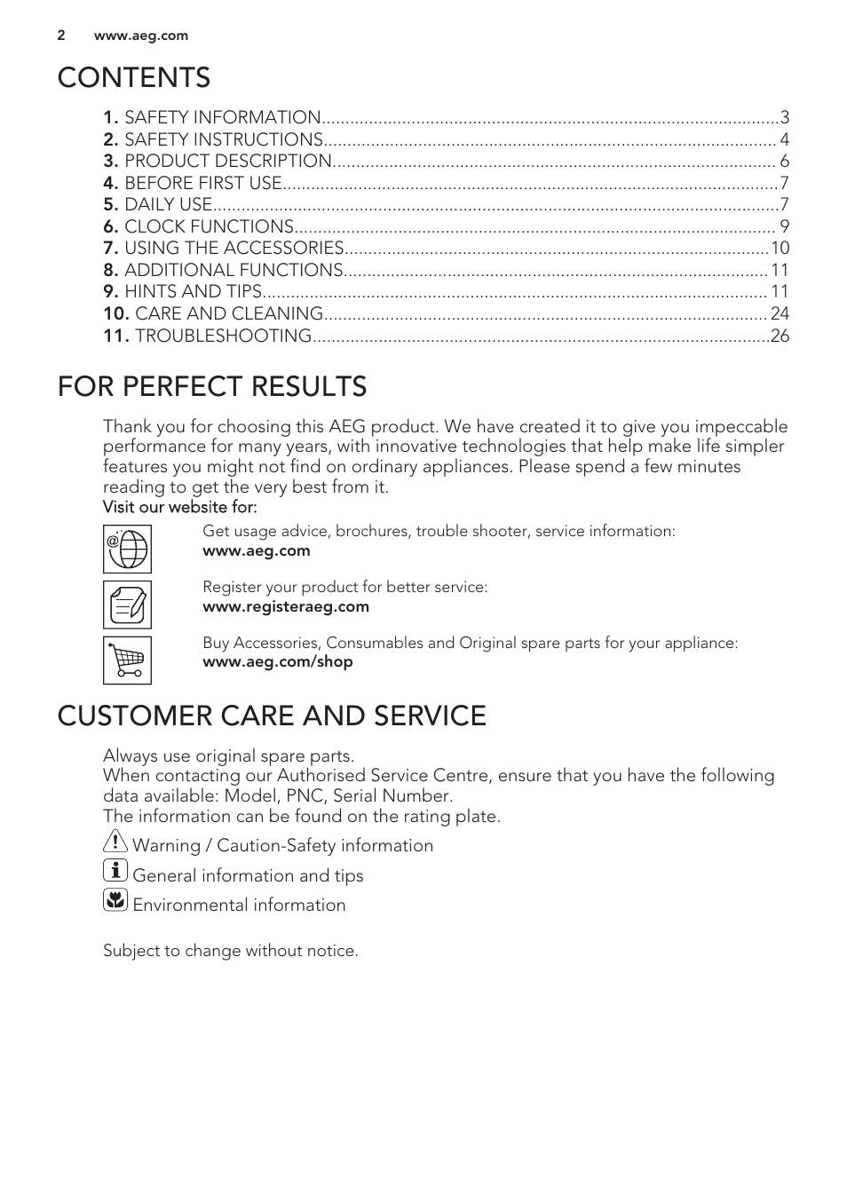 AEG BE5003021M User Manual | Page 2 / 28