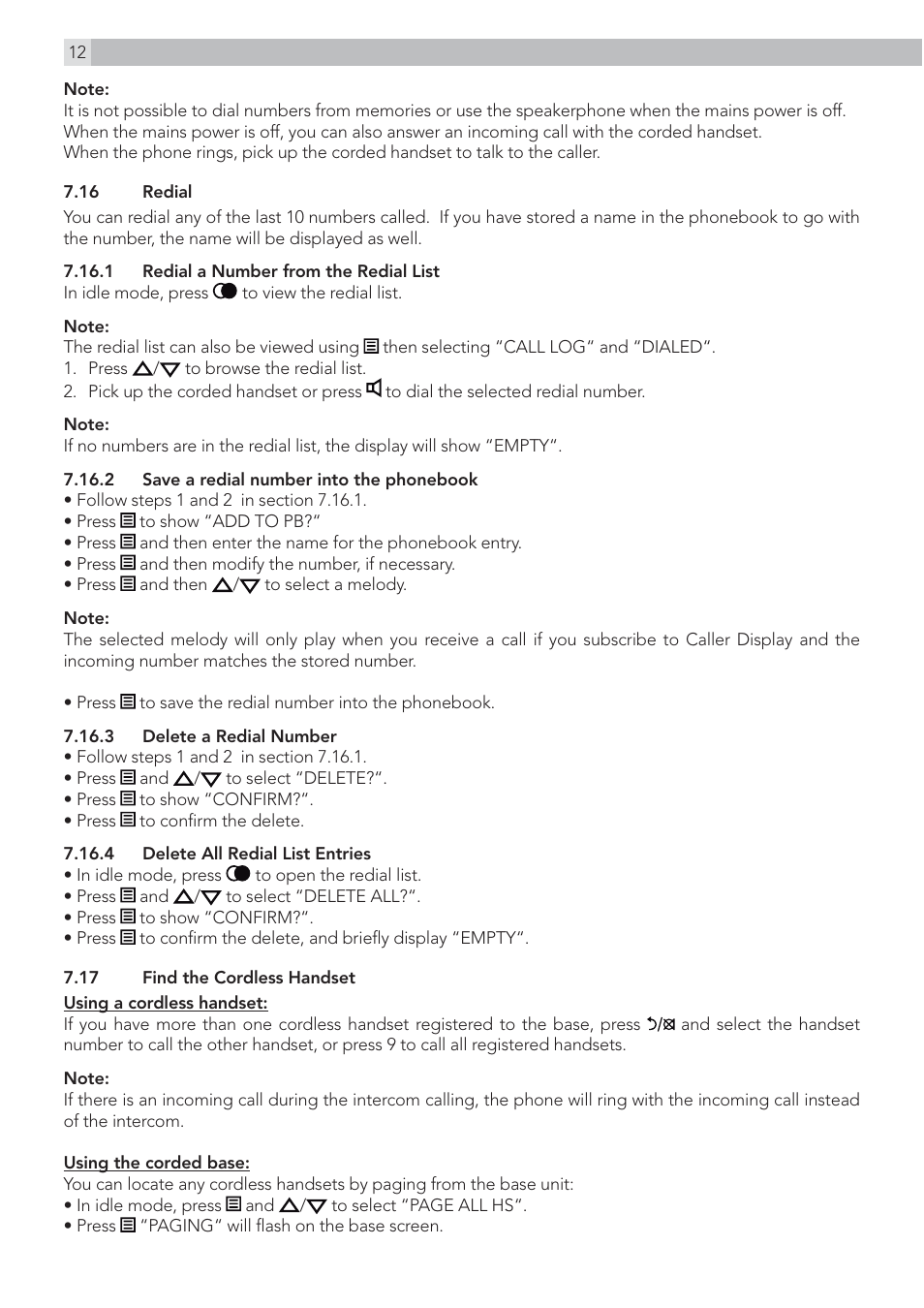 AEG Voxtel D215 combo User Manual | Page 12 / 36