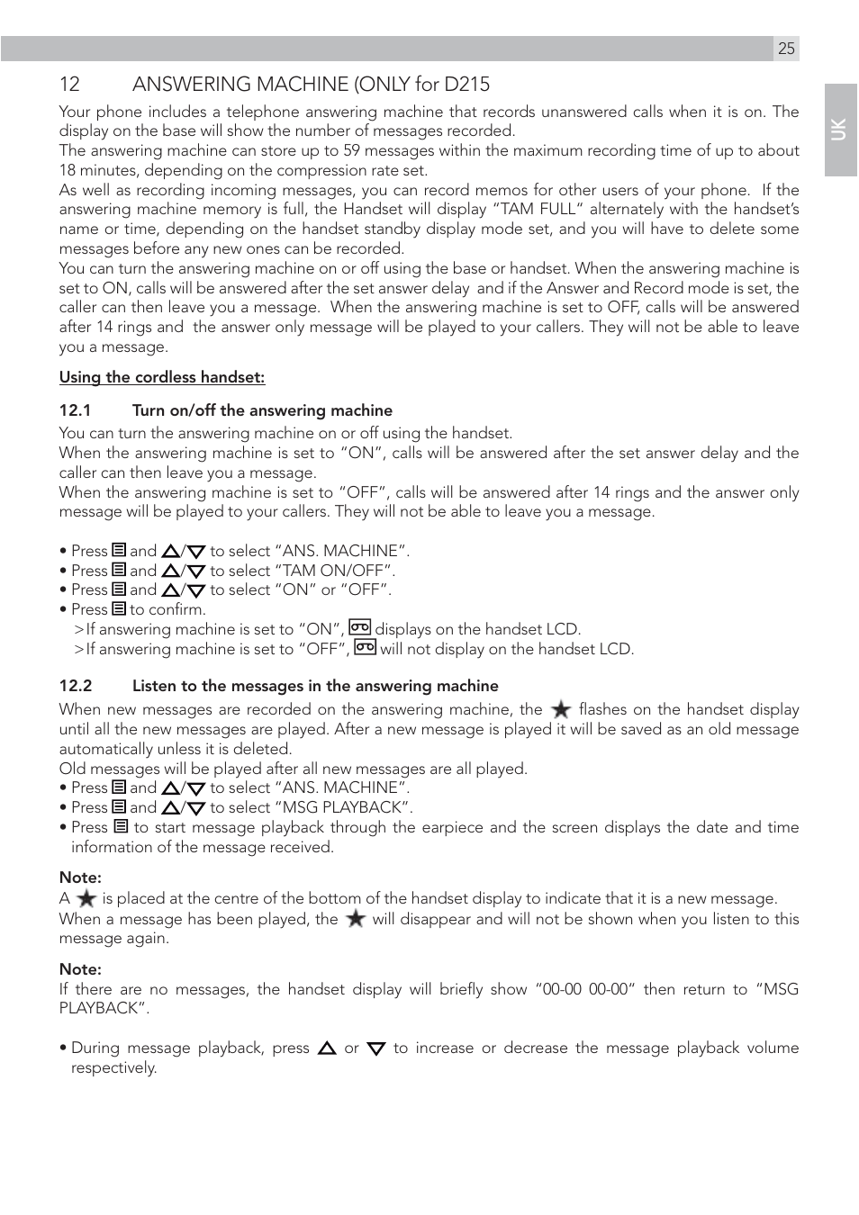 AEG Voxtel D215 combo User Manual | Page 25 / 36