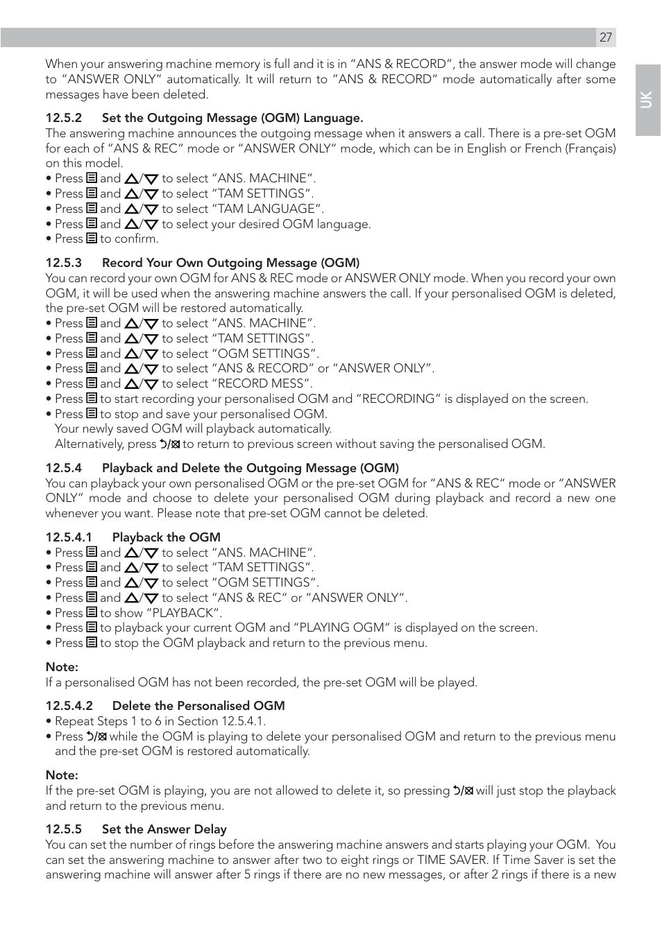 AEG Voxtel D215 combo User Manual | Page 27 / 36
