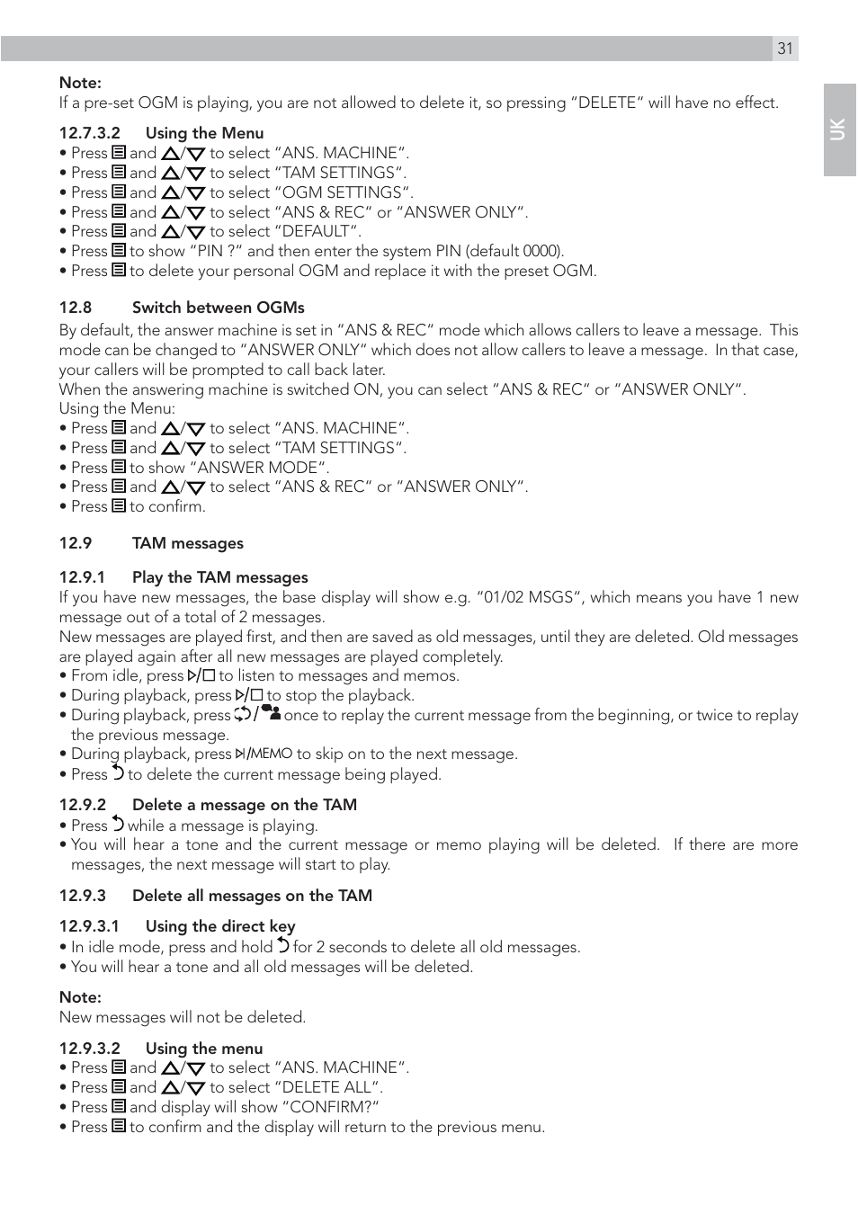 AEG Voxtel D215 combo User Manual | Page 31 / 36