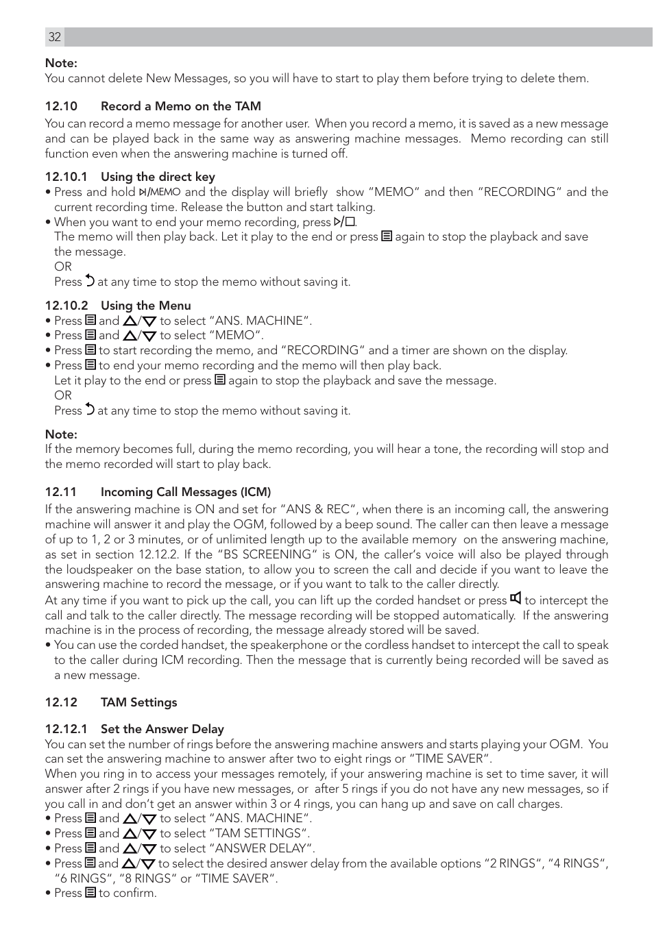 AEG Voxtel D215 combo User Manual | Page 32 / 36