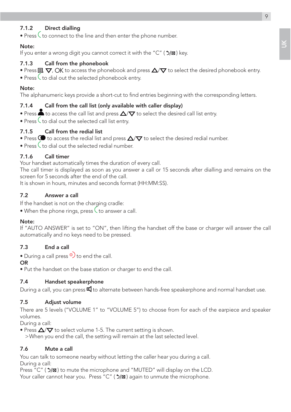 AEG Voxtel D215 combo User Manual | Page 9 / 36