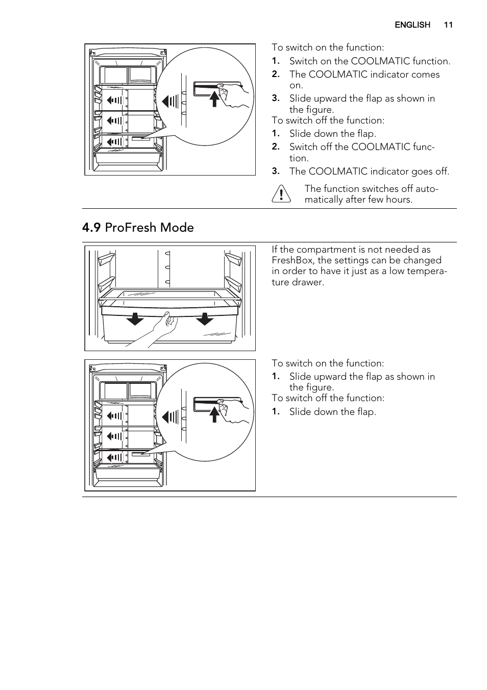 9 profresh mode | AEG S83200CMW0 User Manual | Page 11 / 60