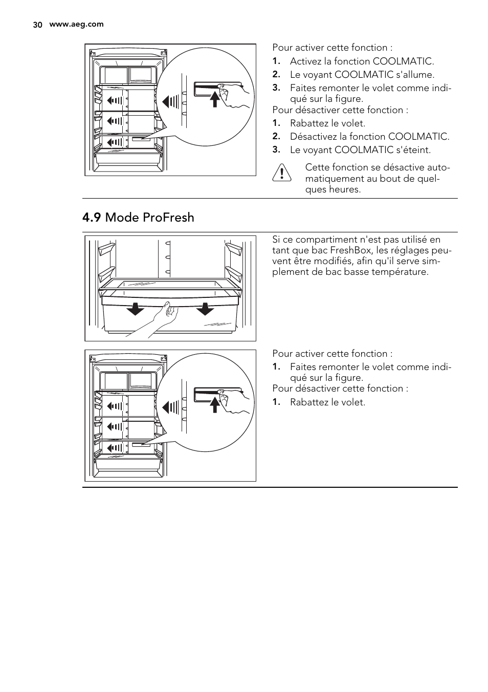 9 mode profresh | AEG S83200CMW0 User Manual | Page 30 / 60
