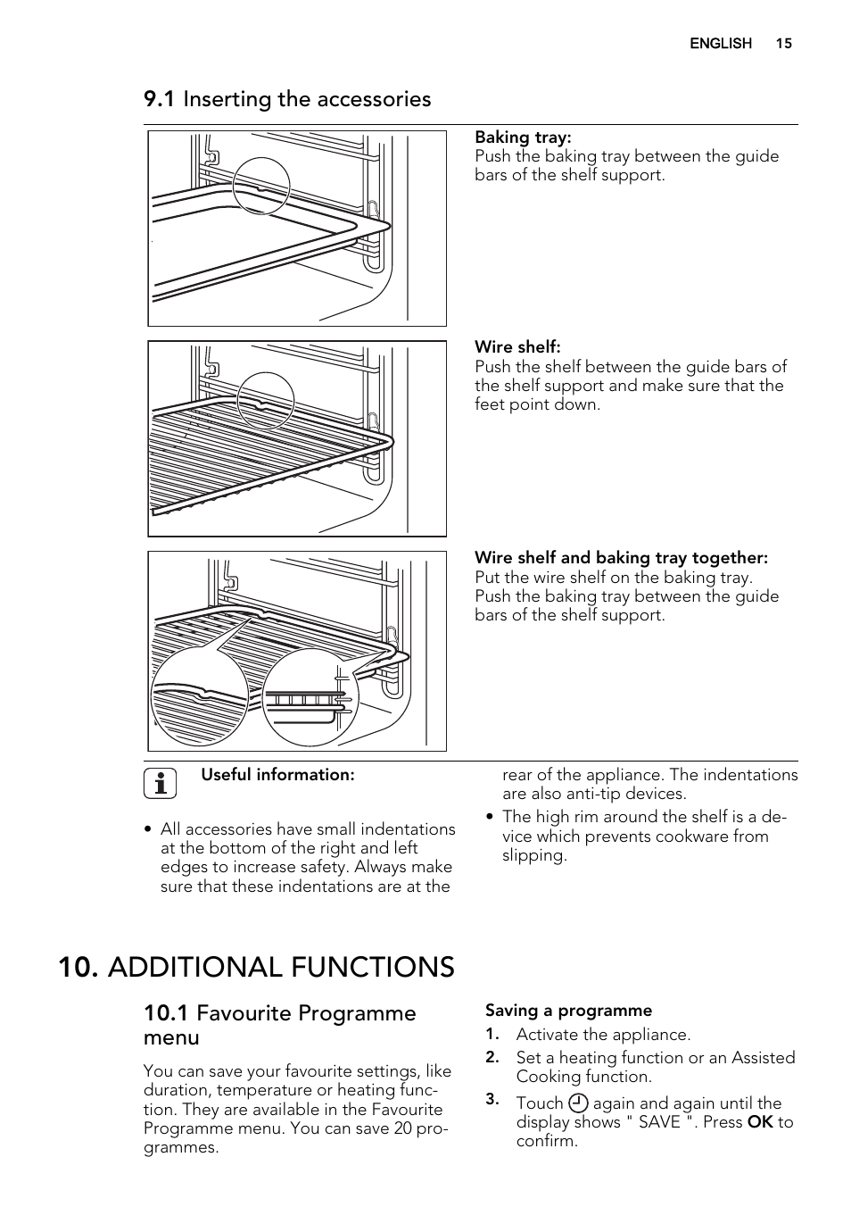 Additional functions, 1 inserting the accessories, 1 favourite programme menu | AEG MCD3881E-M User Manual | Page 15 / 28