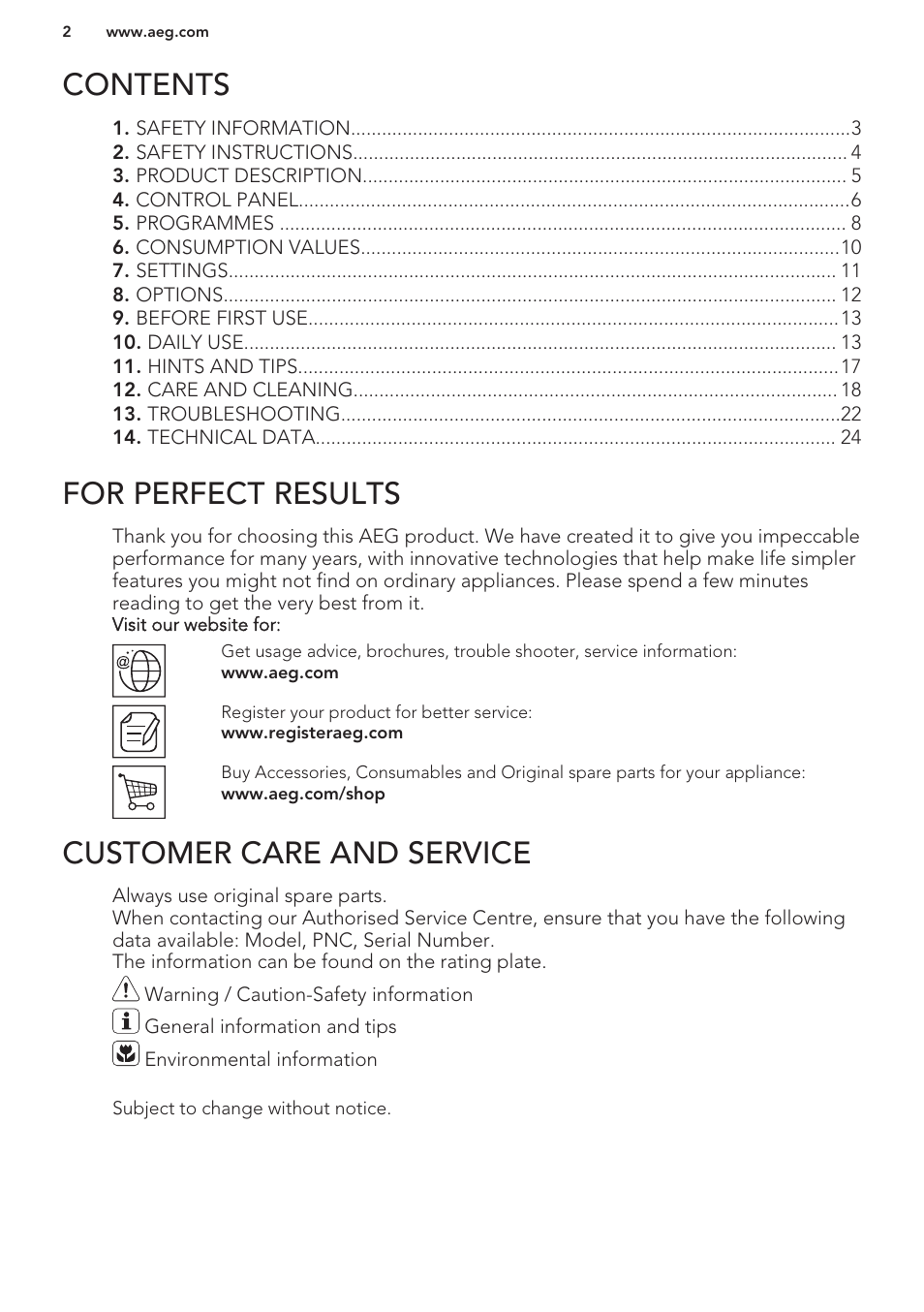 AEG L87480FL User Manual | Page 2 / 28