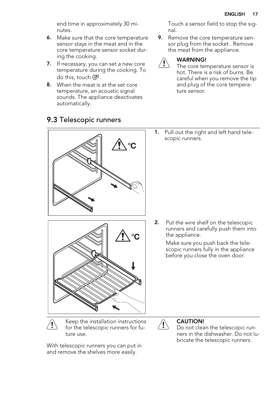 3 telescopic runners | AEG BP8615001M User Manual | Page 17 / 36