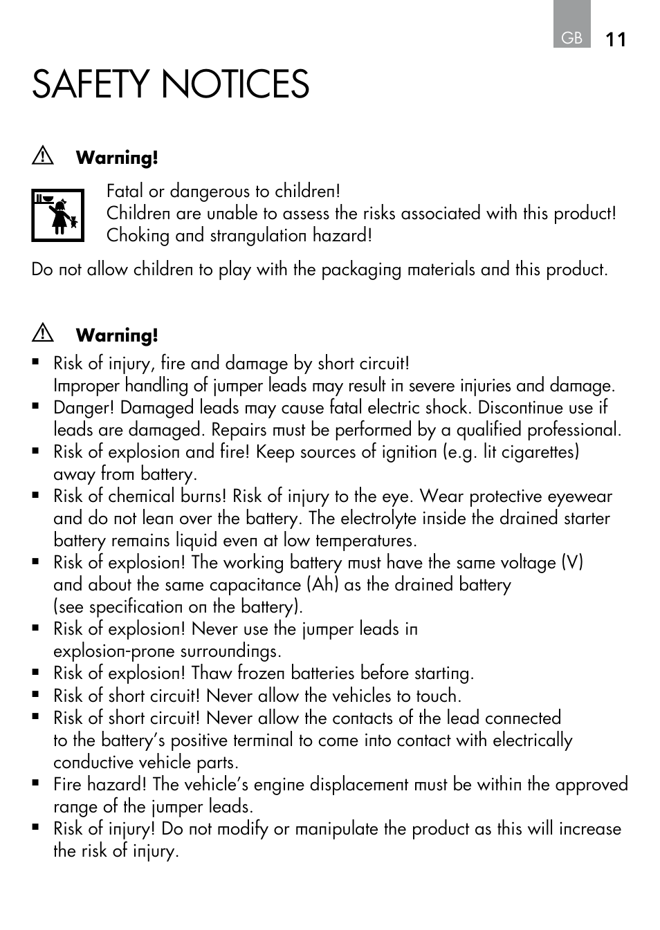 Safety notices | AEG S User Manual | Page 11 / 40