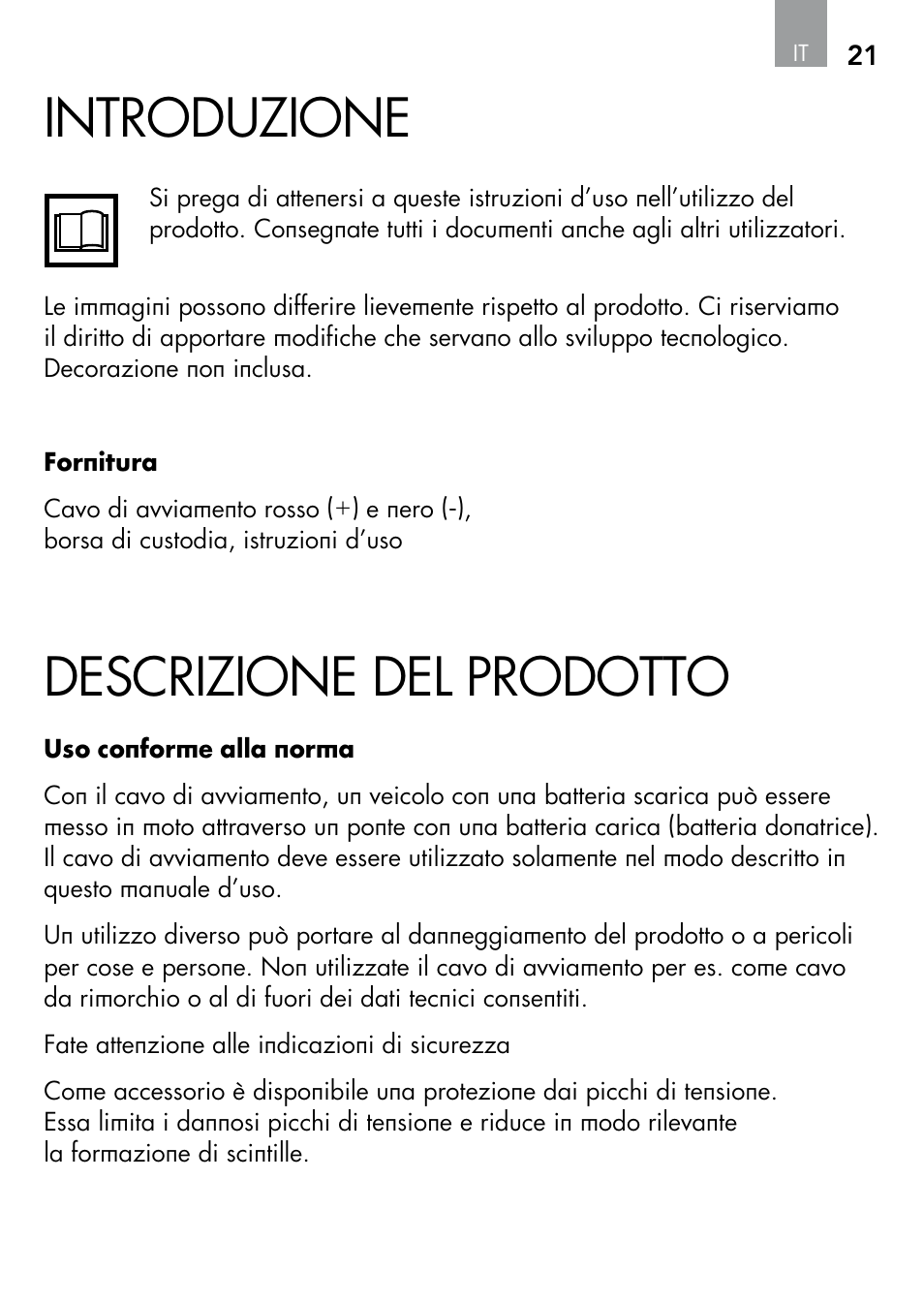 Introduzione, Descrizione del prodotto | AEG S User Manual | Page 21 / 40