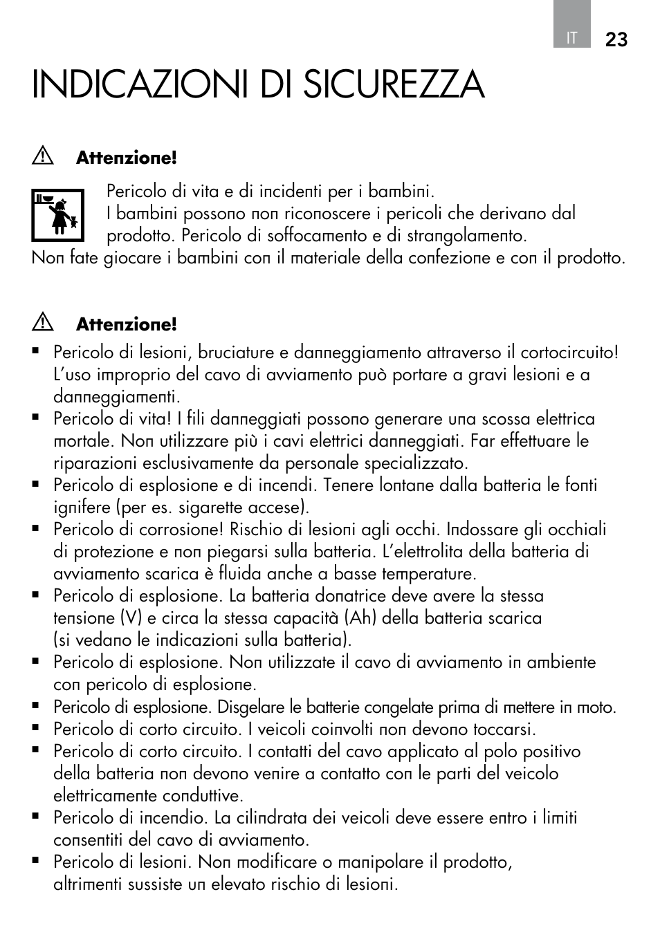 Indicazioni di sicurezza | AEG S User Manual | Page 23 / 40