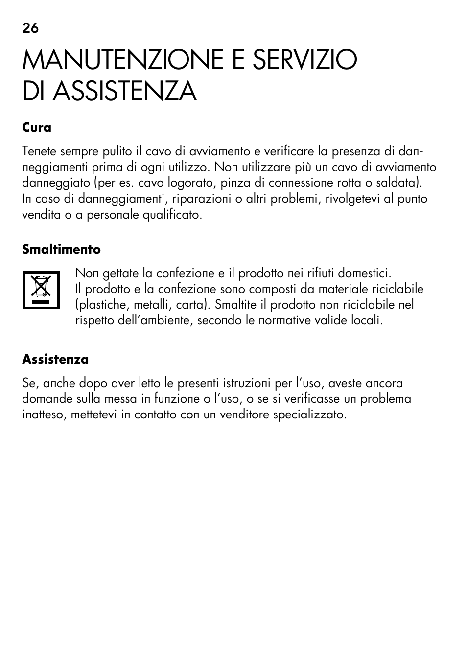 Manutenzione e servizio di assistenza | AEG S User Manual | Page 26 / 40