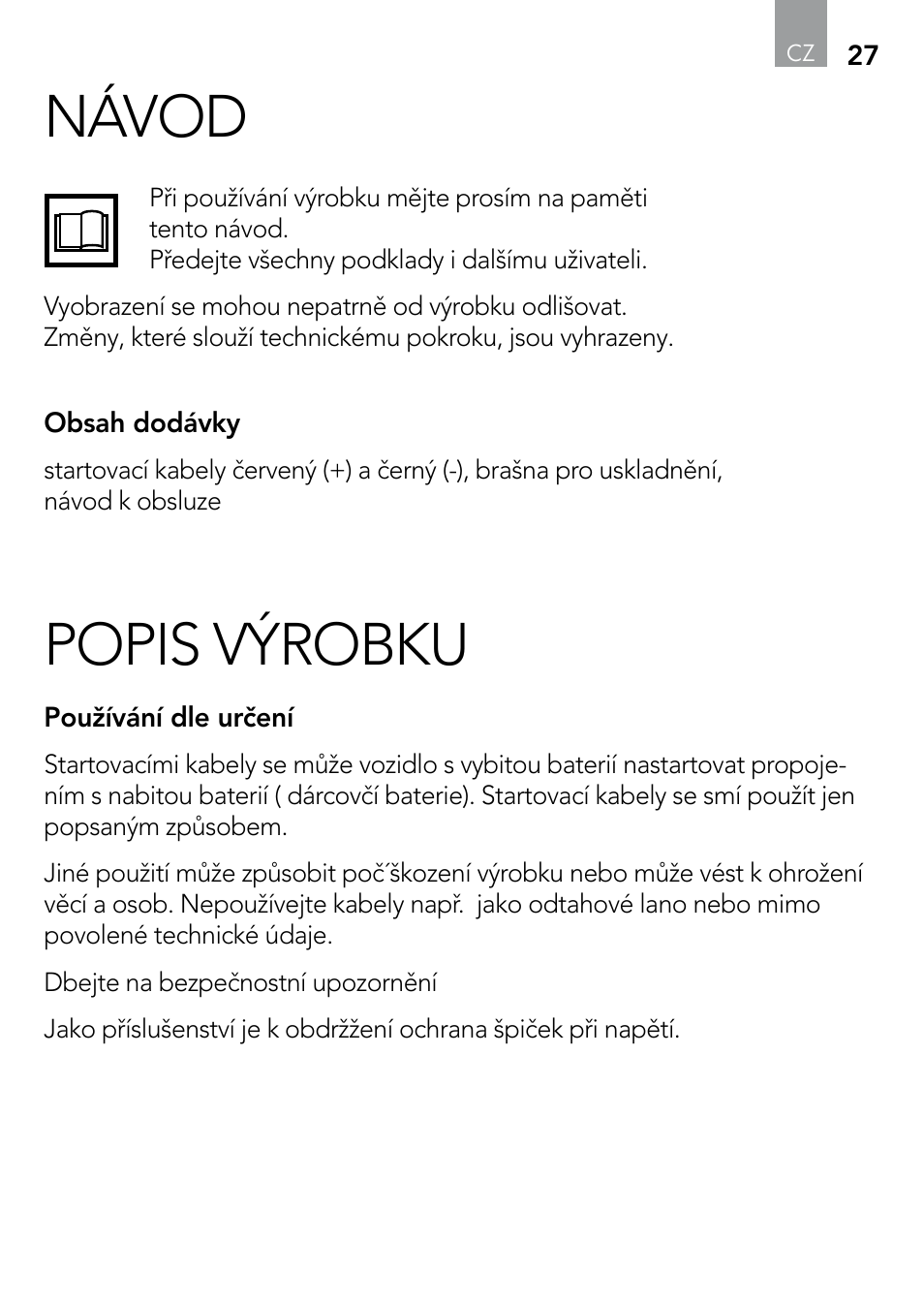 Návod, Popis výrobku | AEG S User Manual | Page 27 / 40