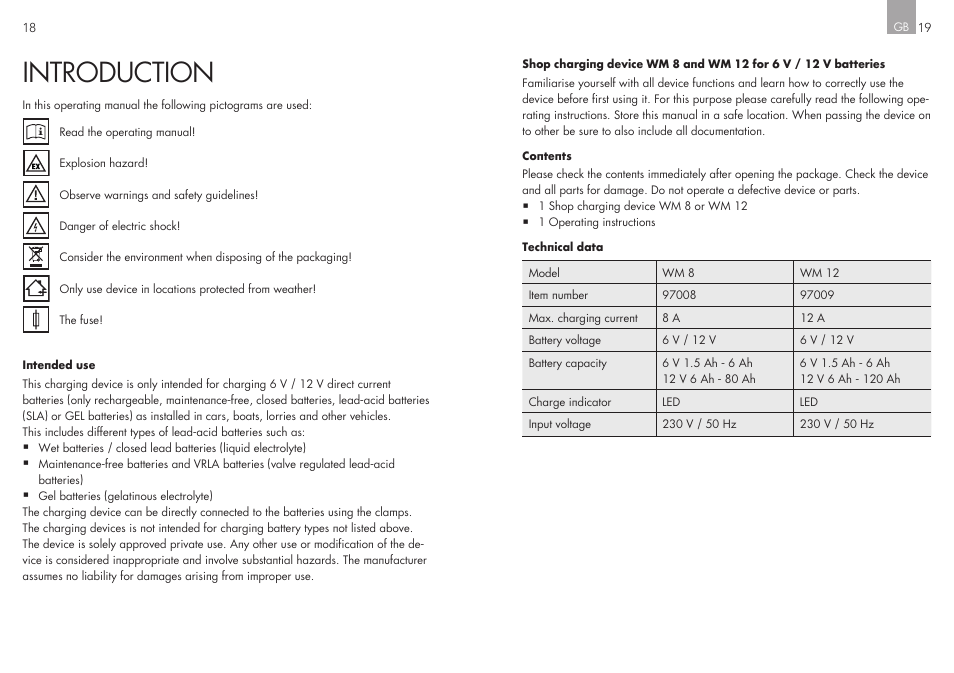 Introduction | AEG Workshop charger WM 8 User Manual | Page 10 / 45