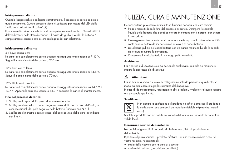 Pulizia, cura e manutenzione | AEG Workshop charger WM 8 User Manual | Page 28 / 45