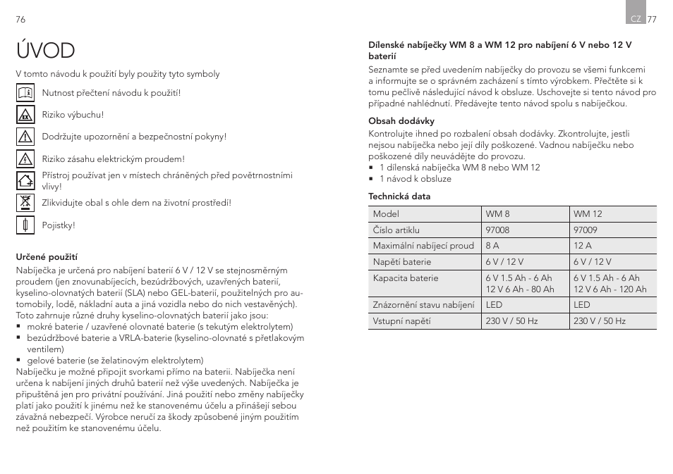 Úvod | AEG Workshop charger WM 8 User Manual | Page 39 / 45