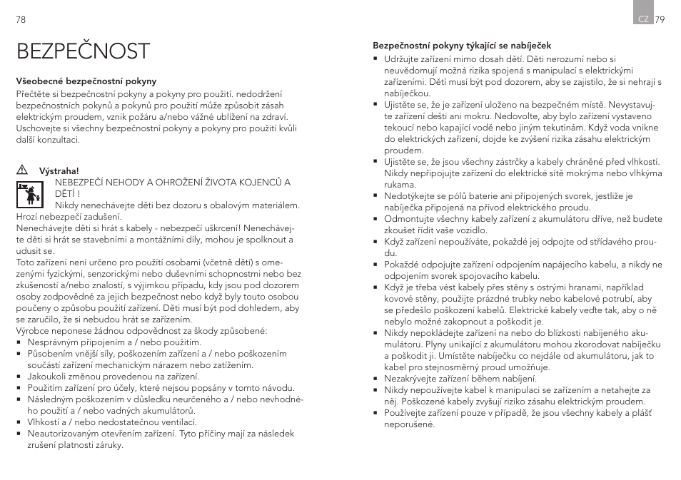 Bezpečnost | AEG Workshop charger WM 8 User Manual | Page 40 / 45