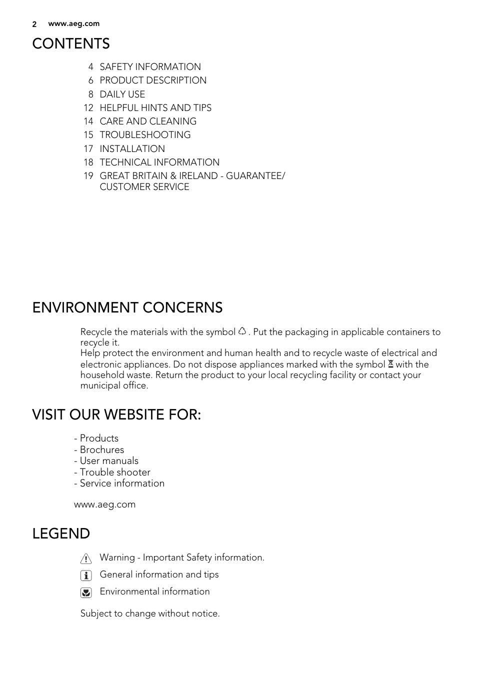 AEG HK854320FB User Manual | Page 2 / 20