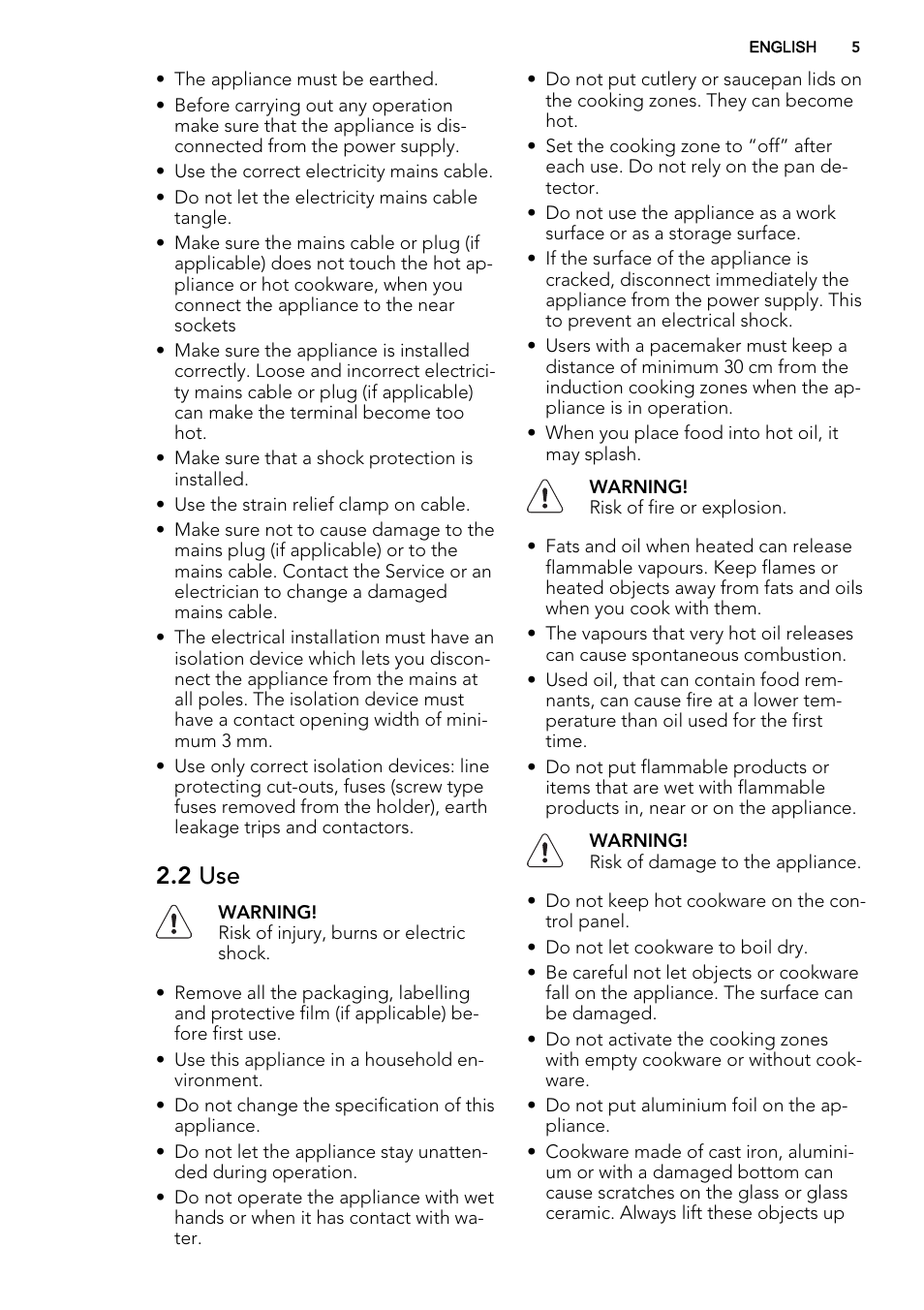 2 use | AEG HK874400FB User Manual | Page 5 / 20