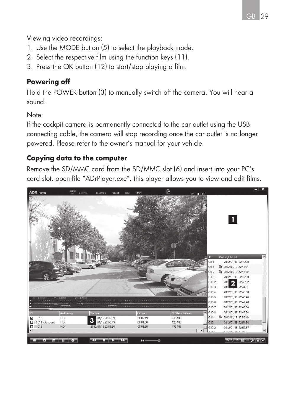 AEG Cockpit-Camera GF 25 User Manual | Page 29 / 100