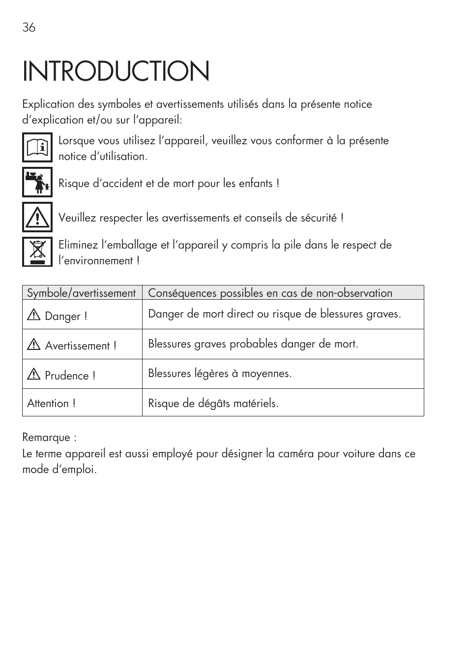 Introduction | AEG Cockpit-Camera GF 25 User Manual | Page 36 / 100