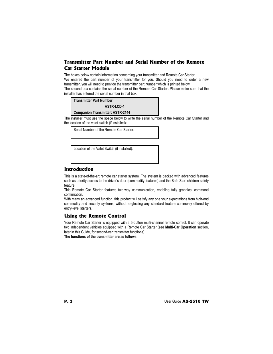Autostart AS-2510 TW User Manual | Page 3 / 14