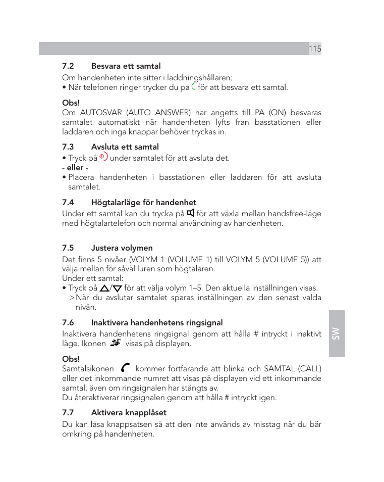 AEG Voxtel D505 User Manual | Page 115 / 150