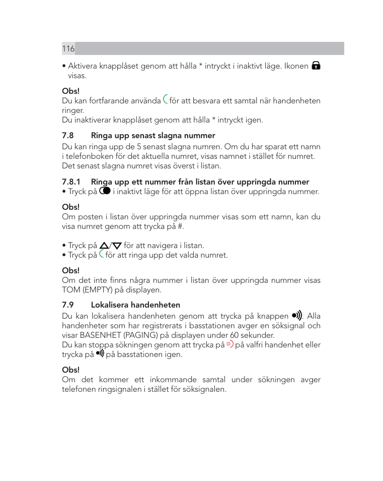 AEG Voxtel D505 User Manual | Page 116 / 150
