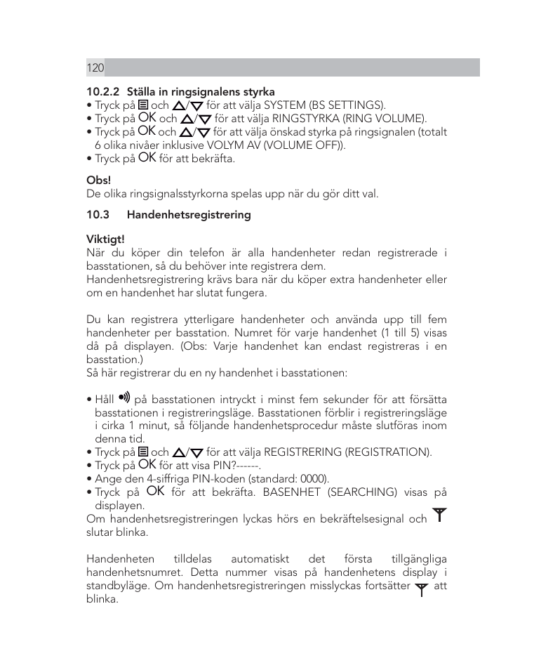 AEG Voxtel D505 User Manual | Page 120 / 150