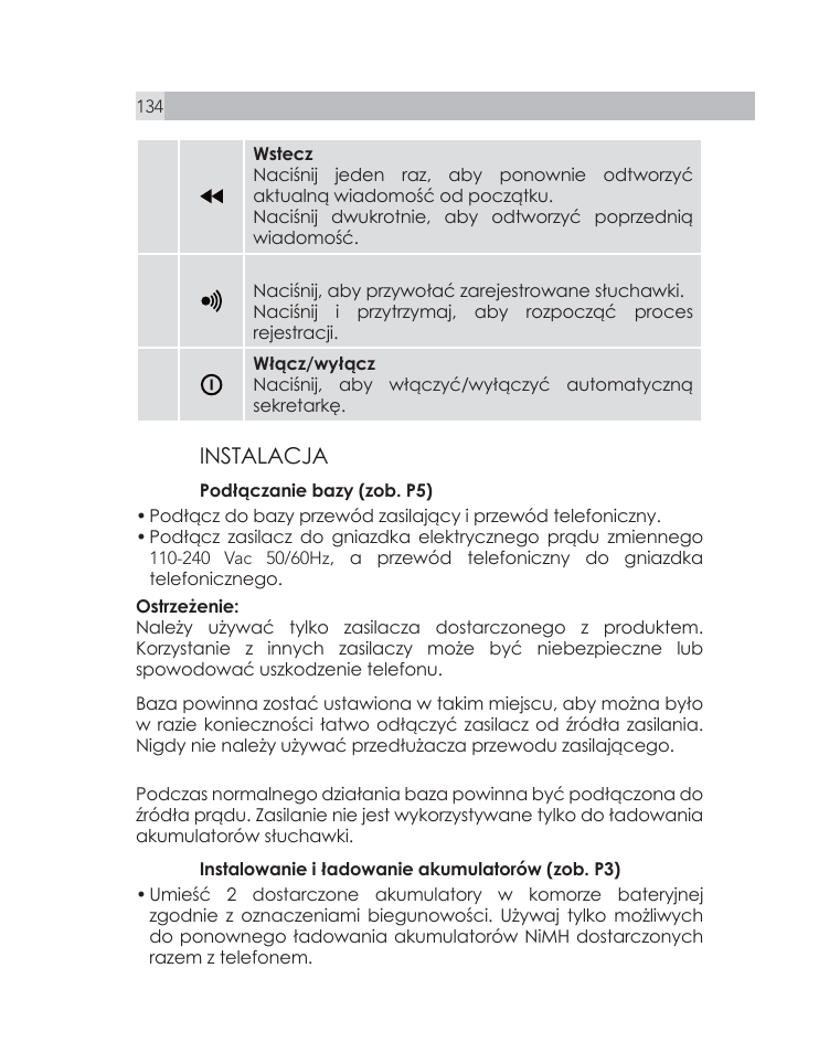 AEG Voxtel D505 User Manual | Page 134 / 150