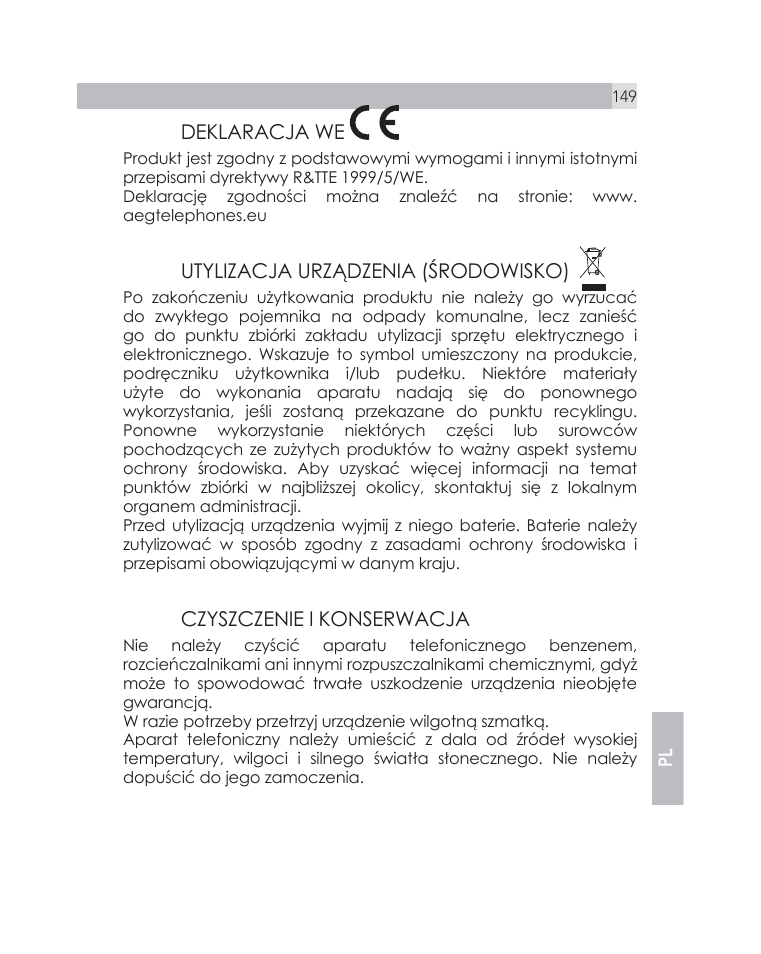 AEG Voxtel D505 User Manual | Page 149 / 150