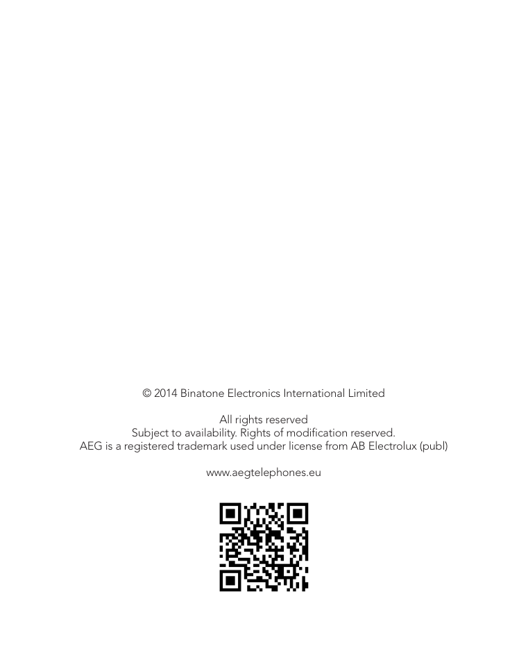 AEG Voxtel D505 User Manual | Page 150 / 150