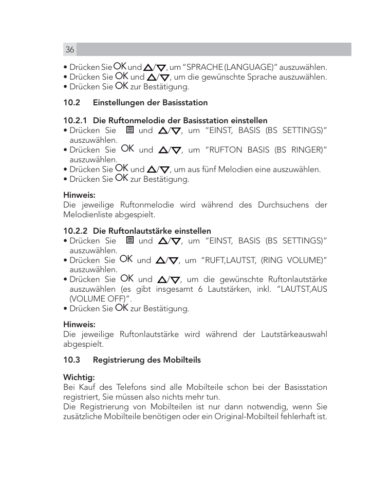 AEG Voxtel D505 User Manual | Page 36 / 150