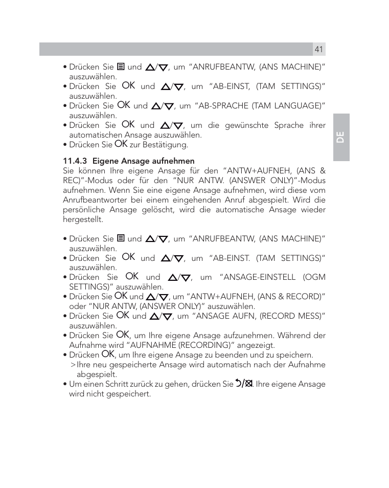 AEG Voxtel D505 User Manual | Page 41 / 150