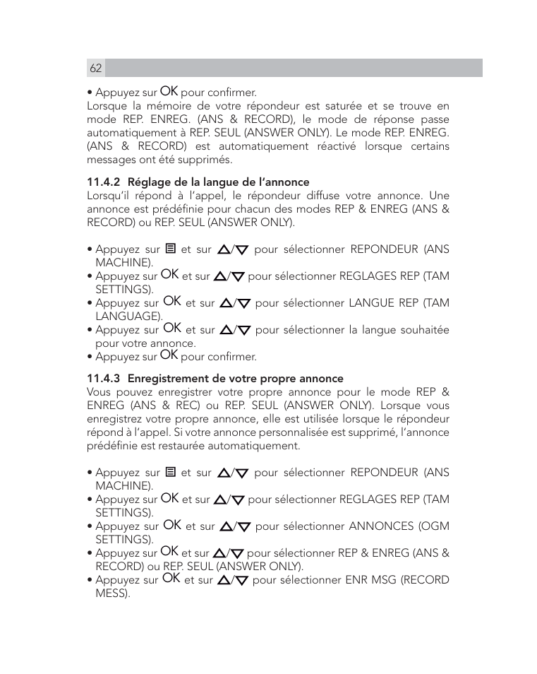 AEG Voxtel D505 User Manual | Page 62 / 150