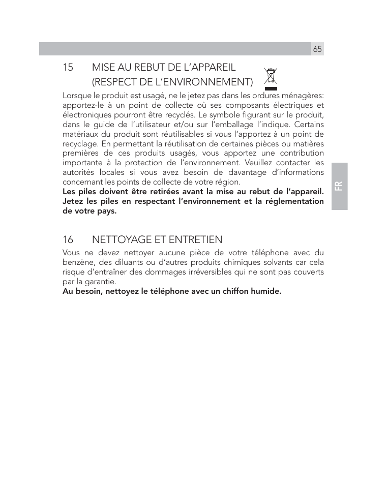16 nettoyage et entretien | AEG Voxtel D505 User Manual | Page 65 / 150