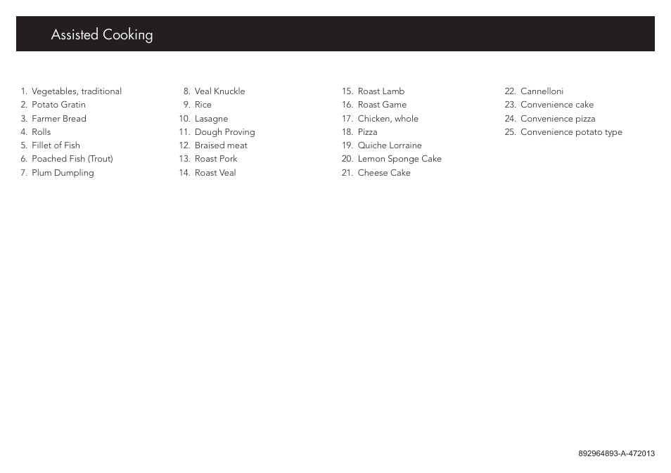 Assisted cooking | AEG BY9314001M User Manual | Page 4 / 4