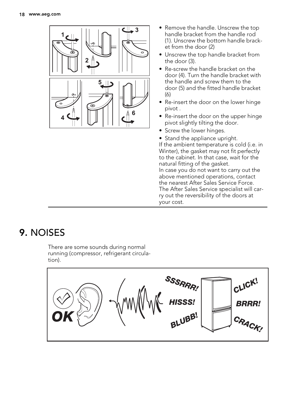 Noises | AEG A71101TSX0 User Manual | Page 18 / 24