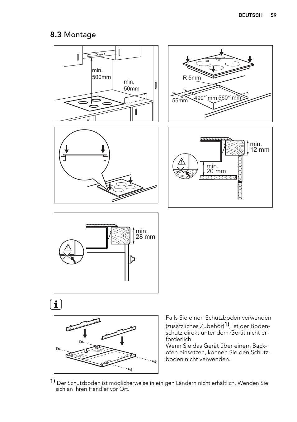 3 montage | AEG HK764070FB User Manual | Page 59 / 64