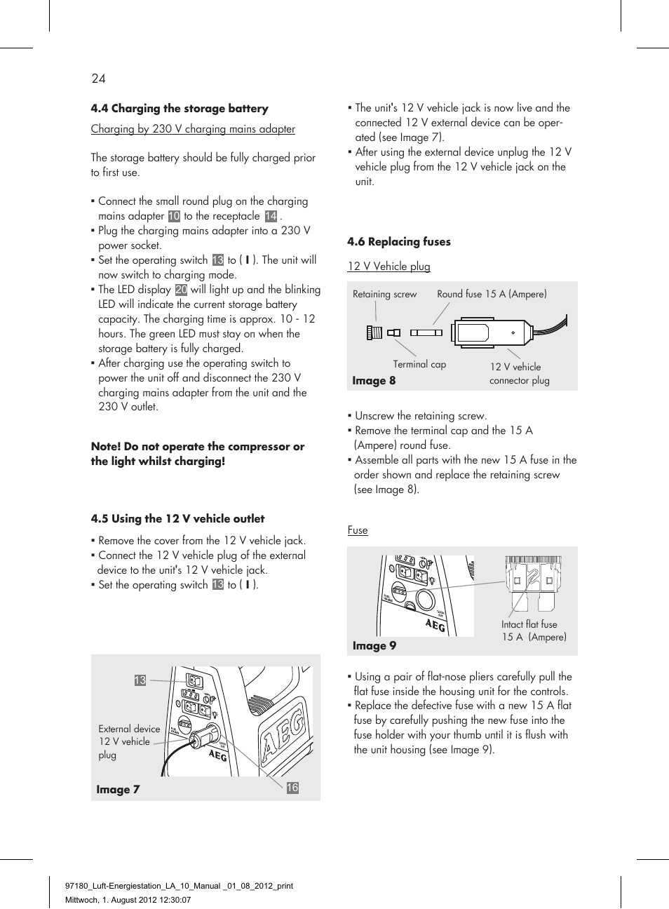 AEG AIR AND POWER STATION LA 10 User Manual | Page 24 / 80