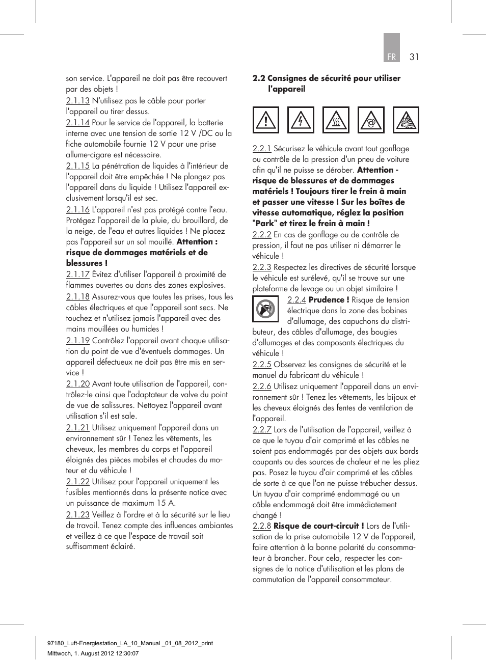 AEG AIR AND POWER STATION LA 10 User Manual | Page 31 / 80