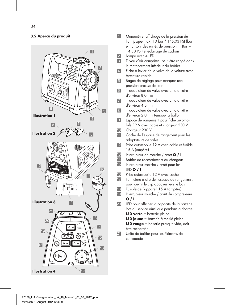 AEG AIR AND POWER STATION LA 10 User Manual | Page 34 / 80
