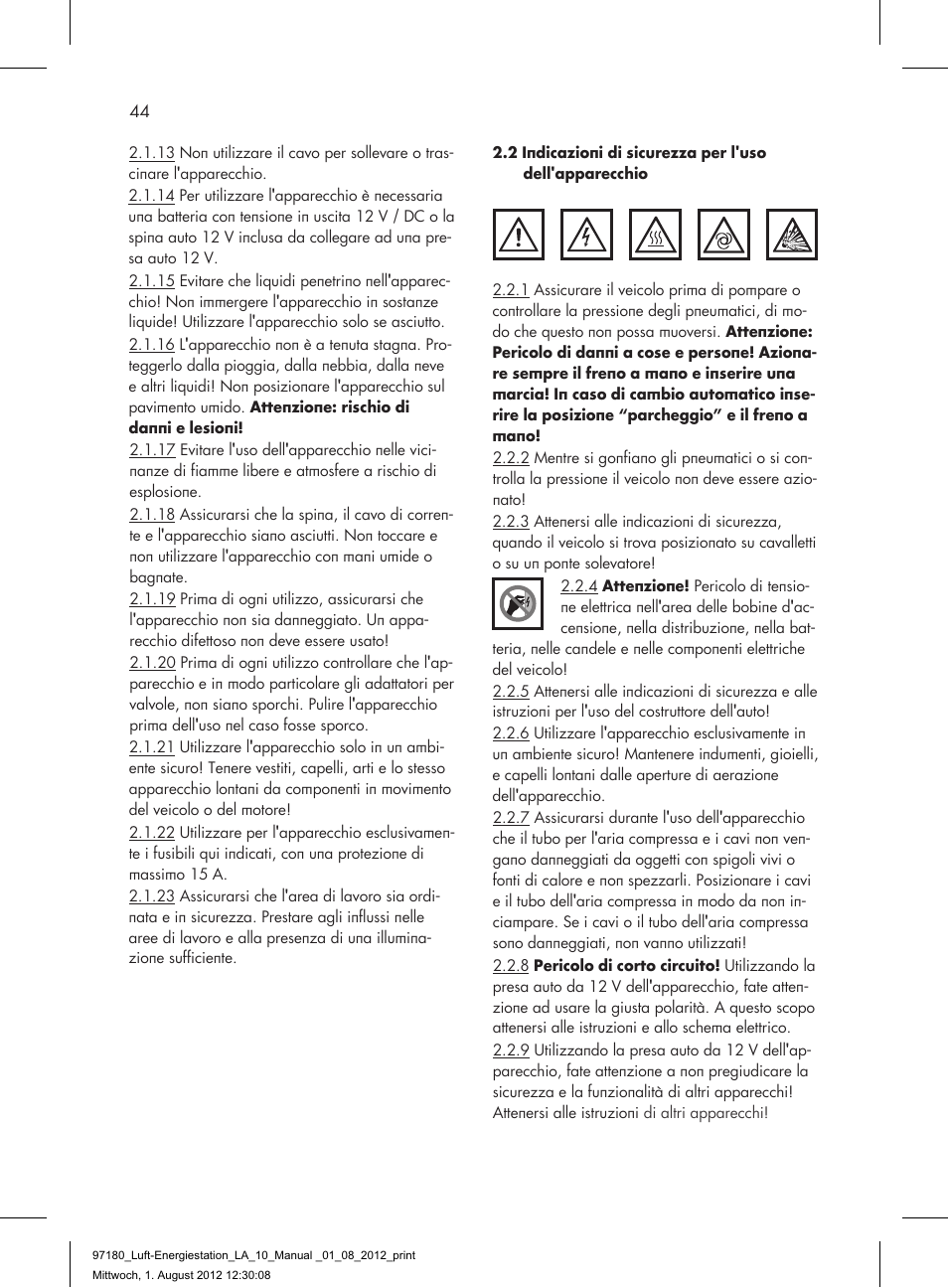 AEG AIR AND POWER STATION LA 10 User Manual | Page 44 / 80