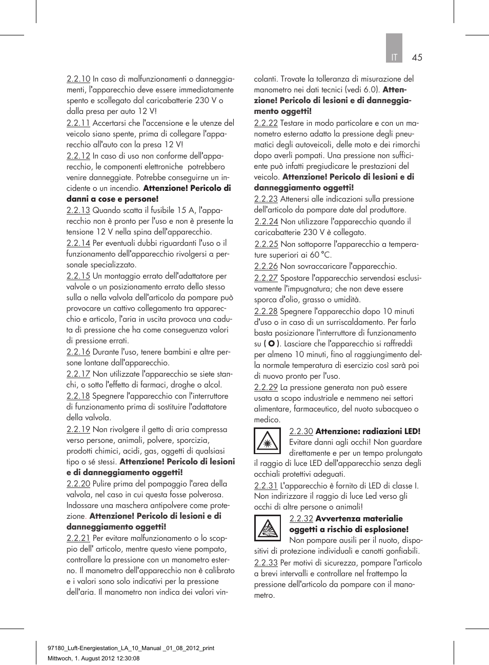 AEG AIR AND POWER STATION LA 10 User Manual | Page 45 / 80
