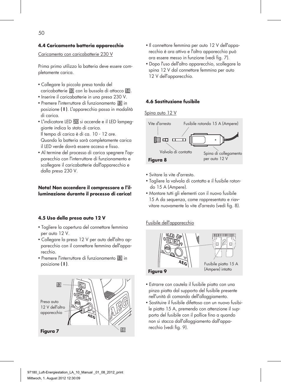 AEG AIR AND POWER STATION LA 10 User Manual | Page 50 / 80