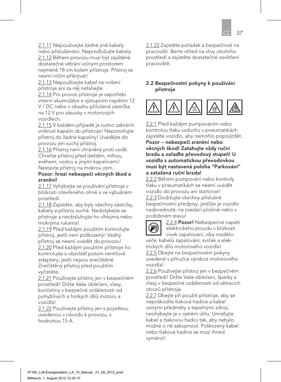 AEG AIR AND POWER STATION LA 10 User Manual | Page 57 / 80